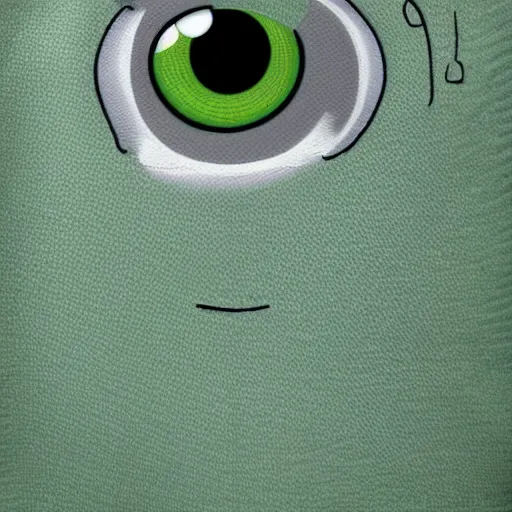 Prompt: big eyed gray alien, wearing green shirt