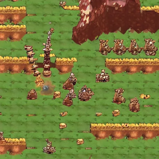 Image similar to “top-down mmorpg in Ragnarok online style with a large poring boss being fought by player characters”