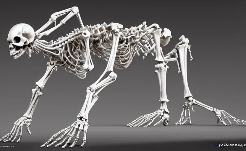 Image similar to stylized shiny polished silver statue full body extra limbs bizarre cosmic horror quadruped animal ( ( skeleton ) ) framework four legs made of marble of slug creature tendrils, perfect symmetrical body, perfect symmetrical face, hyper realistic, hyper detailed, by johannen voss, by michelangelo, octane render, blender, 8 k, displayed in pure white studio room