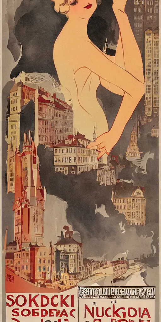 Image similar to a 1 9 2 0 s poster advertising stockholm