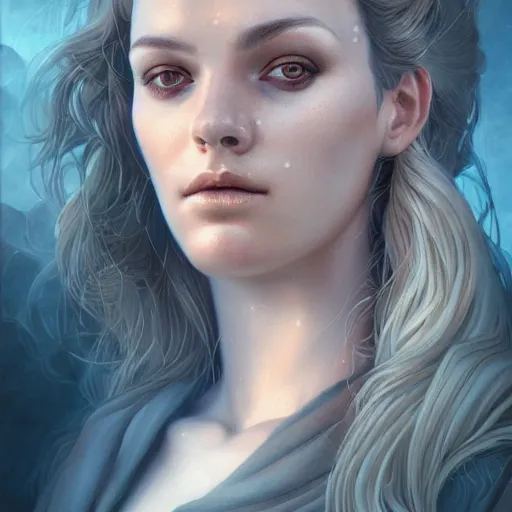 Image similar to solar recharge, beautiful, detailed symmetrical close-up portrait, intricate complexity, rule of thirds, in the style of Charlie Bowater, Tom Bagshaw, Alexis Franklin, Elena Masci, Pawel Rebisz