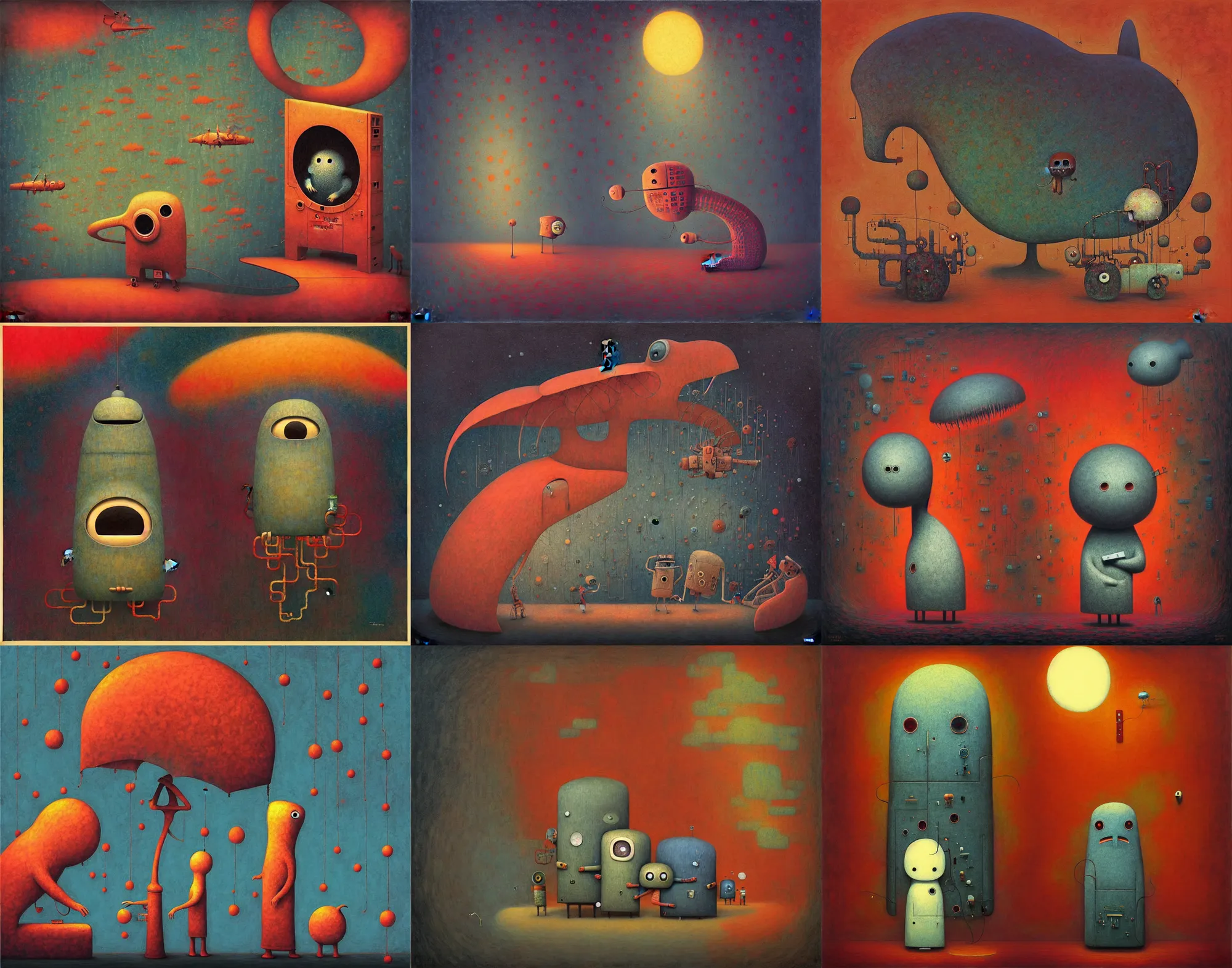 Prompt: ( ( ( ( the end ) ) ) ) by shaun tan!!!!!!!!!!!!!!!!!!!!!!!!!!!, overdetailed art, colorful, artistic record jacket design