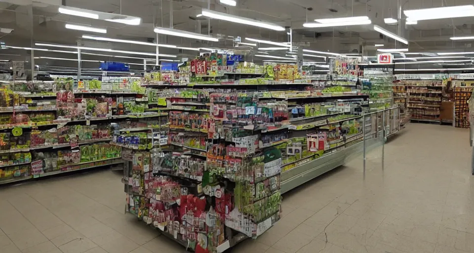 Image similar to a photo of a german grocery store called globus being flooded