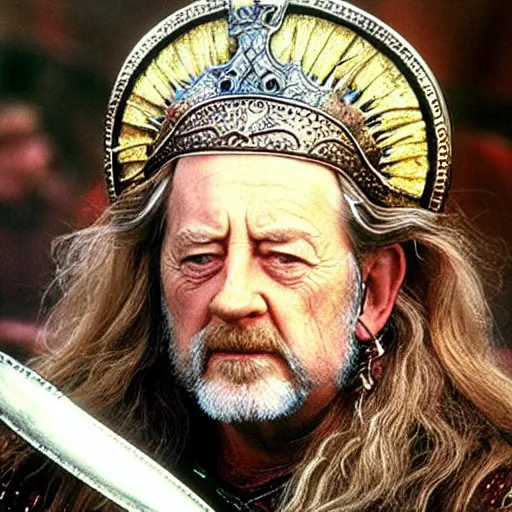 Image similar to theoden king of rohan wearing sombrero