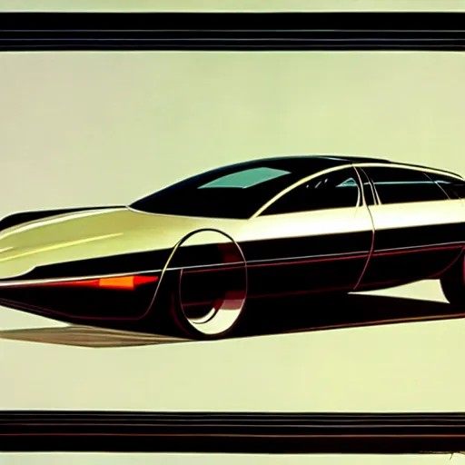 Image similar to concept art for a one person car, painted by syd mead, high quality