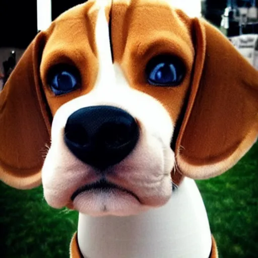 Prompt: Louie the Robot Beagle Instagram 1