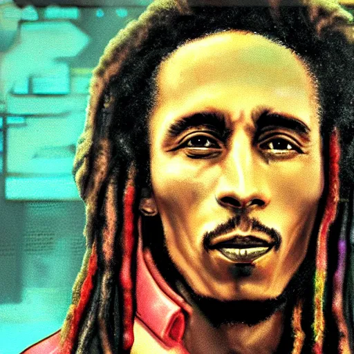 Image similar to cyberpunk bob marley