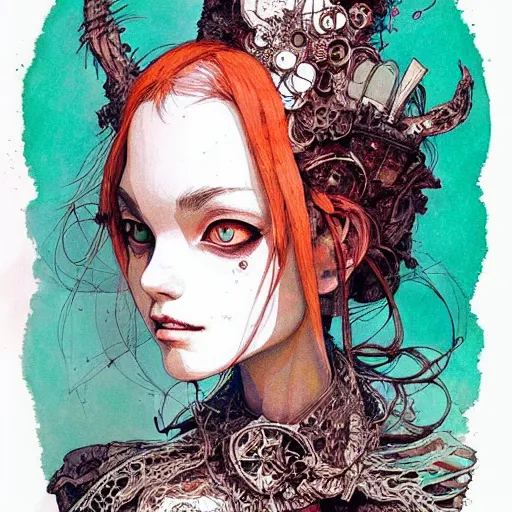 Prompt: portrait painted in ian mcque style drawn by vania zouravliov and takato yamamoto, inspired by alice in wonderland, intricate acrylic gouache painting, high detail, sharp high detail, artstation