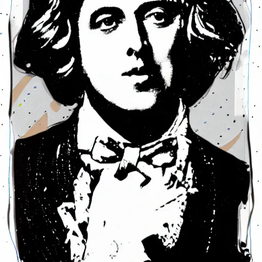 Prompt: oscar wilde and madonna, in k hole, andy warhol style