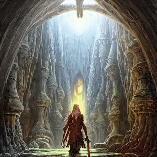 Image similar to halls of the goblin King, Darrell K Sweet, artstation, concept art, digital art