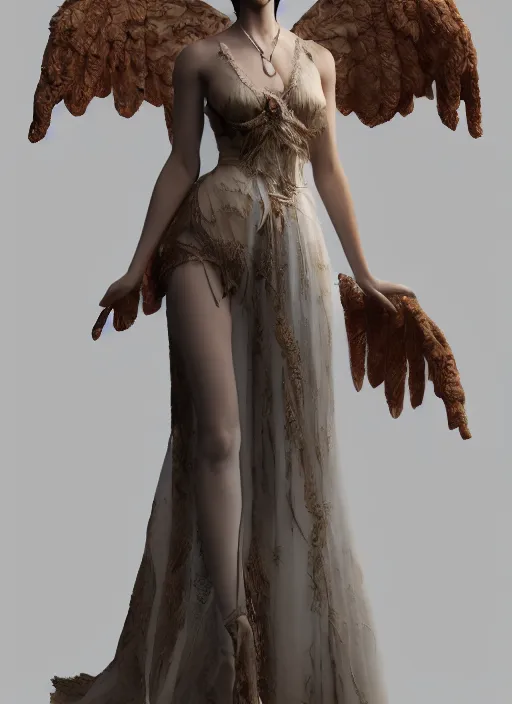 Prompt: realistic full body concept art of a female angel in beautiful clothes, octane render, 4k, digital art