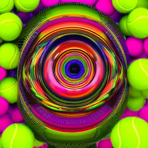 Image similar to tennis ball monster, colorful, RTX on, perfect face, intricate, Sony a7R IV, symmetric balance, polarizing filter, Photolab, Lightroom, 4K, Dolby Vision, Photography Award