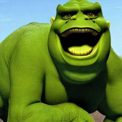 Image similar to dinosaur in the colour and shape of Shrek