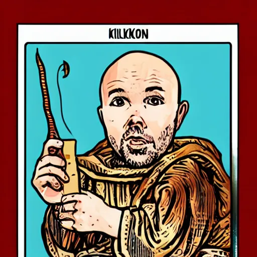 Image similar to Karl Pilkington tarot card