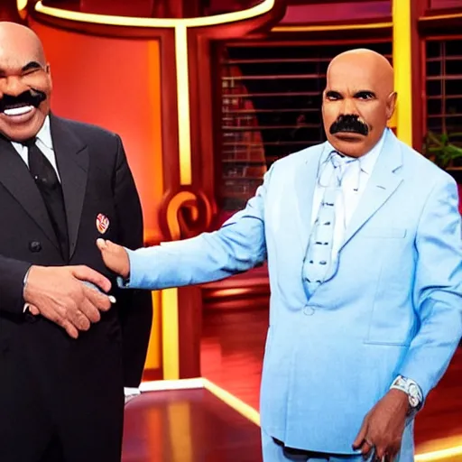 Image similar to adolf hitler meeting steve harvey in family feud ( 2 0 1 6 )