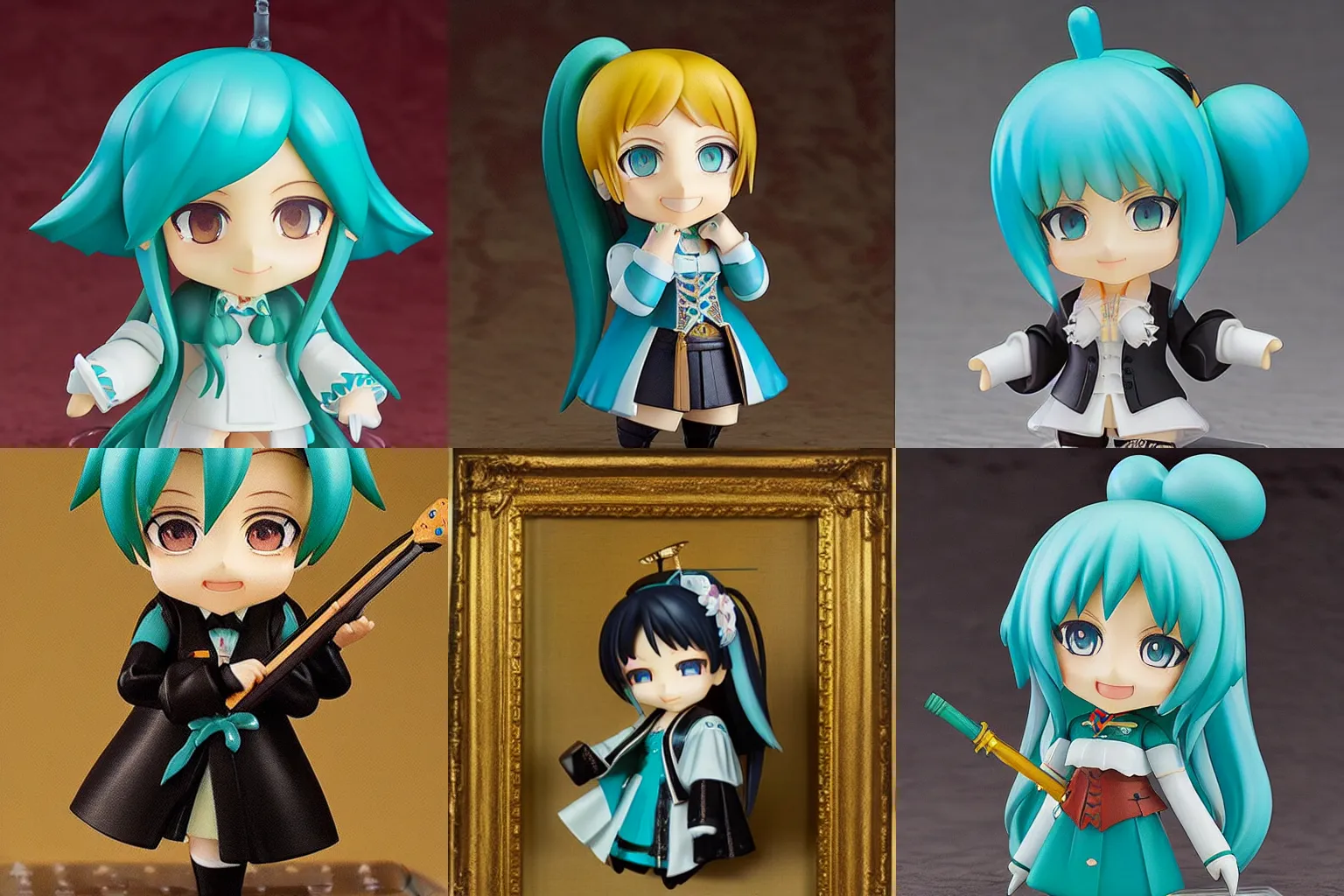 Prompt: an oil painting of a Nendoroid of hatsune Miku by Rembrandt, limited edition