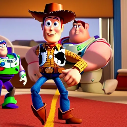 Prompt: A still of Woody from Toy Story in the film Wreck-It Ralph -2