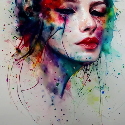Prompt: watercolor flower by agnes cecile