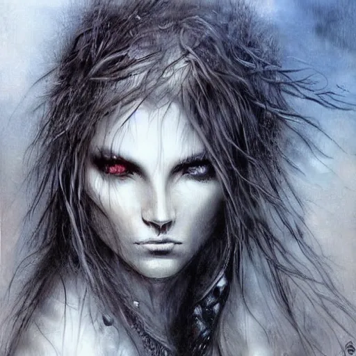 Image similar to a painting in the style of theodore jasper and in the style of luis royo.