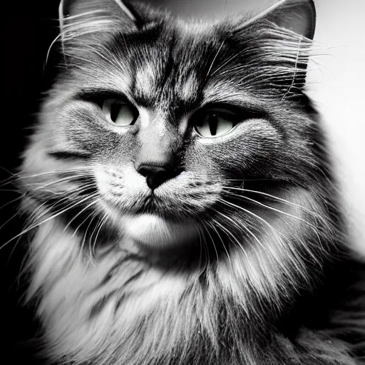 Prompt: igor the siberian cat photographed by george hurrell