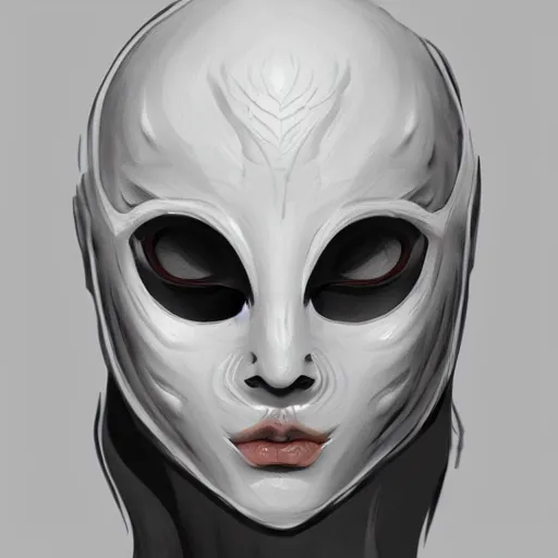 Prompt: mask sad expression, closed eyes, white, highly detailed, sharp focus, artstation, digital painting