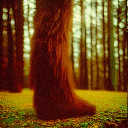 Prompt: bigfoot accidentally photographed, accidental photo portra 8 0 0 in the 9 0 s