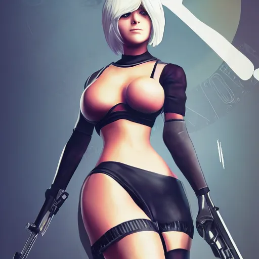 Image similar to 2 b nier automata in gta v, cover art by stephen bliss, artstation, 4 k