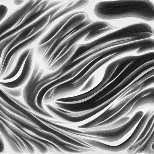 Image similar to abstract grayscale concept art graphic painting illustrating diffusion process