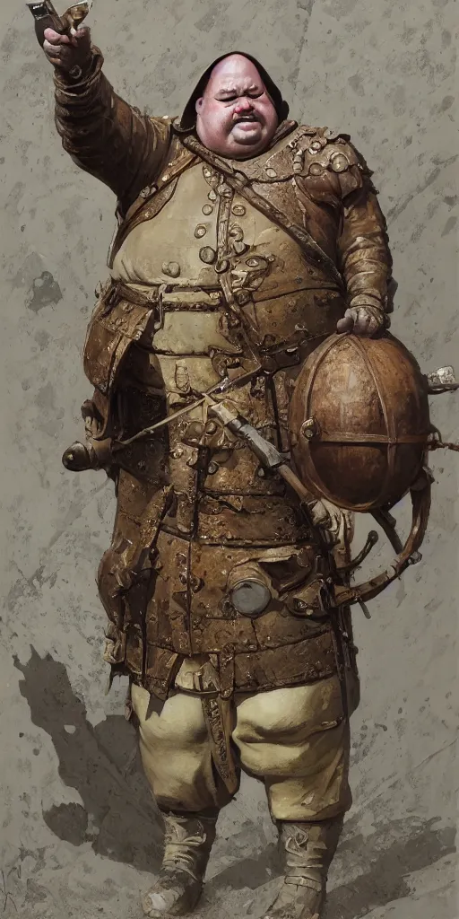 Image similar to fat old drunk medieval guard, detailed, centered, digital painting, artstation, concept art, donato giancola, Joseph Christian Leyendecker, WLOP, Boris Vallejo, Breathtaking, 8k resolution, extremely detailed, beautiful, establishing shot, artistic, hyperrealistic, beautiful face, octane render, cinematic lighting, dramatic lighting, masterpiece