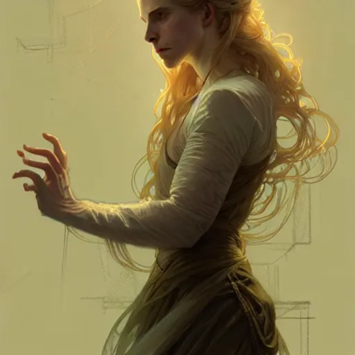 Image similar to The OA, Brit Marling, fantasy, intricate, elegant, highly detailed, digital painting, artstation, concept art, smooth, sharp focus, illustration, art by Krenz Cushart and Artem Demura and alphonse mucha