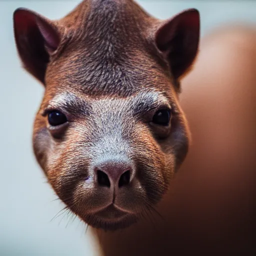 Prompt: a capibara made from origami, photography 4k, f1.8 anamorphic, bokeh, 4k, Canon, Nikon