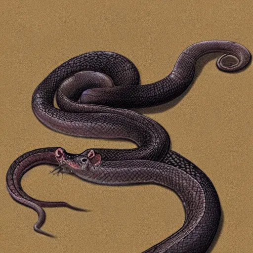 Image similar to a picture of a rat and snake morphed together