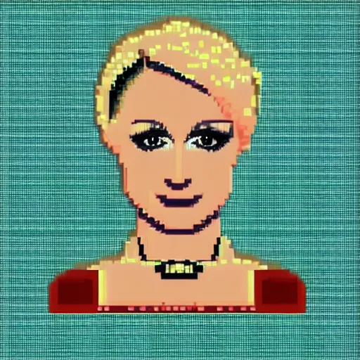 Image similar to Paris Hilton pixel art