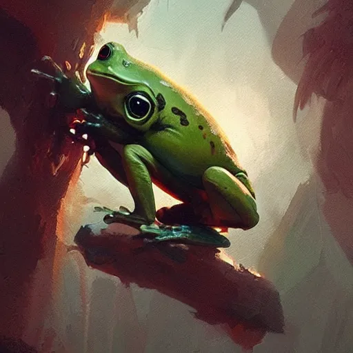 Image similar to 🐸, digital Art, artstation, Greg rutkowski, Trending artstation,