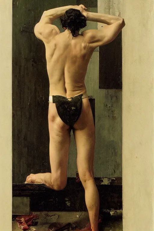 Prompt: body portrait of Adam Driver, colour painting by norman rockwell, guidi prime background by carl spitzweg