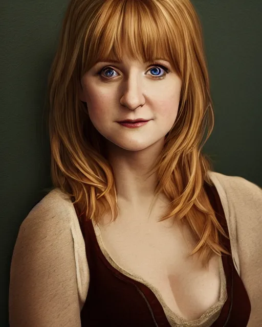 Prompt: Beautiful art portrait of Melissa Rauch as Rachel Green in friends, atmospheric lighting, intricate detail, cgsociety, hyperrealistic, octane render, RPG portrait, ambient light, dynamic lighting