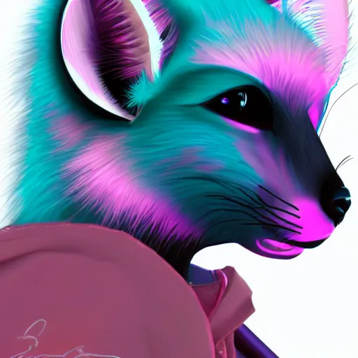Prompt: Fennec fox, pink and blue mohawk hairstyle, aviator sunglasses, synthwave style, portrait, artstation, detailed, award winning, furry, award winning