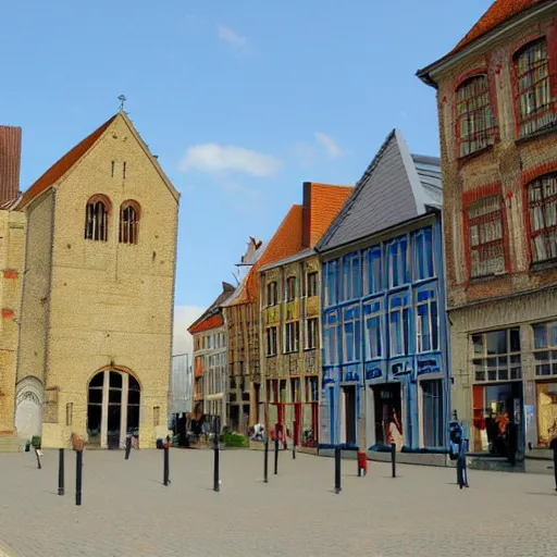 Image similar to city of kortrijk i' a van Gogh