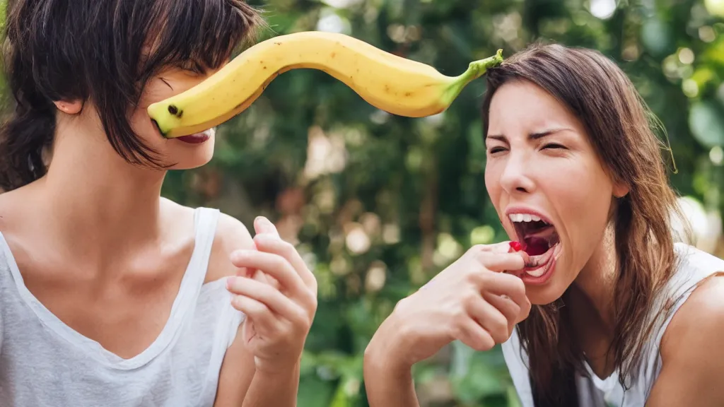 Image similar to woman eating a banana