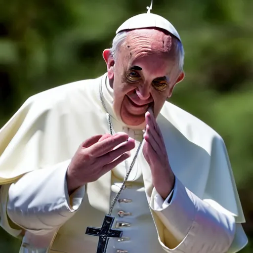 Image similar to cute photo of Pope Francis blessing pond turtle, HD photography, Canon eos r3, 8k resolution