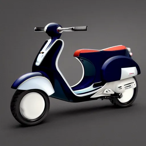 Image similar to experimental abstract Vespa design using new shapes and material for the neo Vespa of the future.