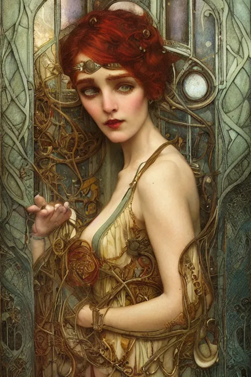 Prompt: House by Tom Bagshaw in the style of Gaston Bussière, art nouveau