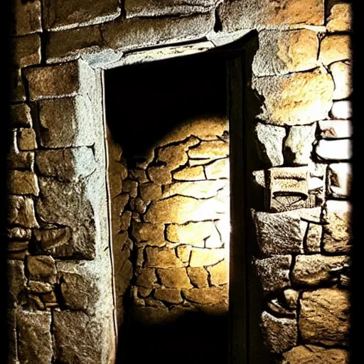 Prompt: concealed door in a dungeon wall, d & d, photo