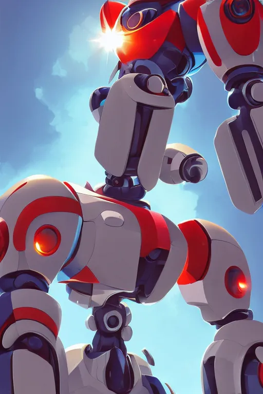 Image similar to metabots medabots medarotto medarot robot minimalist comics, behance hd by jesper ejsing, by rhads, makoto shinkai and lois van baarle, ilya kuvshinov, rossdraws global illumination ray tracing hdr radiating a glowing aura