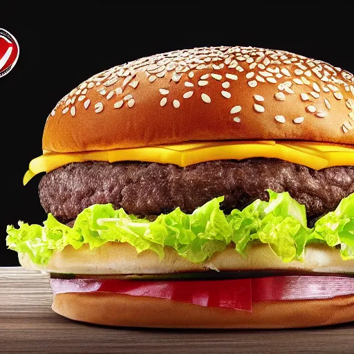 Image similar to a promotional advertisement from McDonald’s introducing the new Pounder, a 10 pound beef burger from McDonald’s