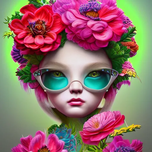 Image similar to flowers, bright colors highly detailed, ultra realistic digital painting, rococo, japonisme, artstation, concept art, pop, smooth, sharp focus, illustration, art by mark ryden 3 d 8 k ultra detailed