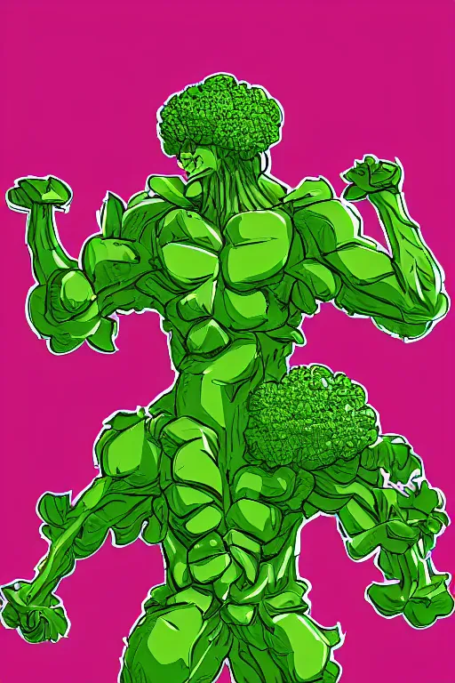 Image similar to ripped broccoli man, full body, human figure, highly detailed, digital art, sharp focus, trending on art station, anime art style