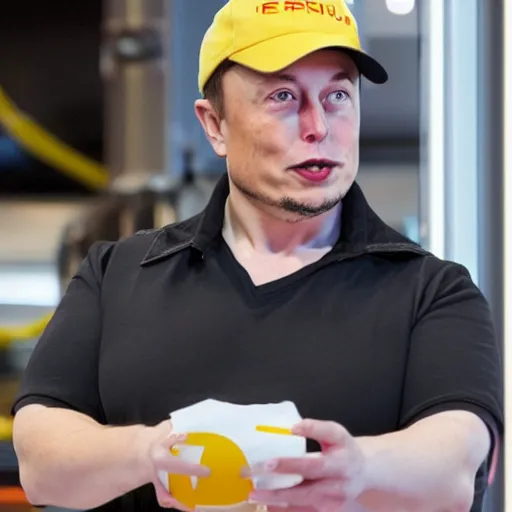 Image similar to elon musk working at mcdonalds earning minimum wage