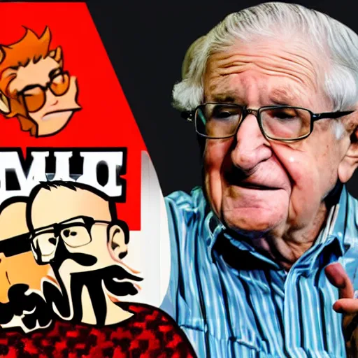 Image similar to thumbnail of hot ones with guest star Noam Chomsky
