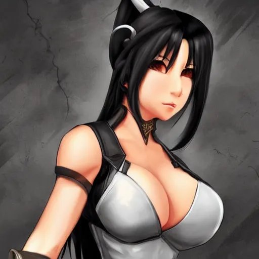 Prompt: fantasy art of tifa lionheart in style of wang ling wlop